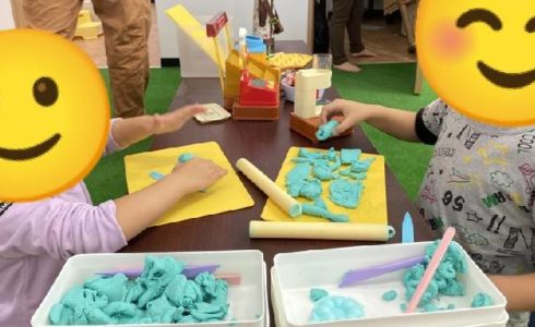 未就学児さんの粘土遊び